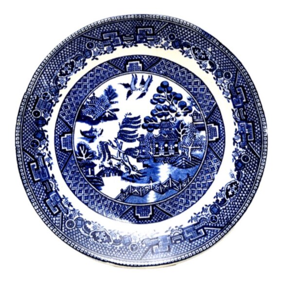 Vintage Collectible Willow WRMidwinter Burslem Asian Blue Village 7" SaucerPlate - Picture 4 of 7